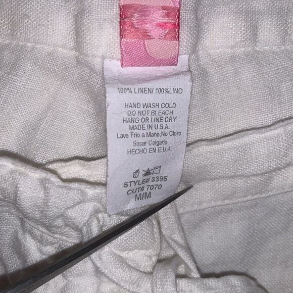 J❤️Li❤️ Linen Button Closure Drawstring Wide Leg Pockets Women’s Pants Size M - Picture 12 of 12